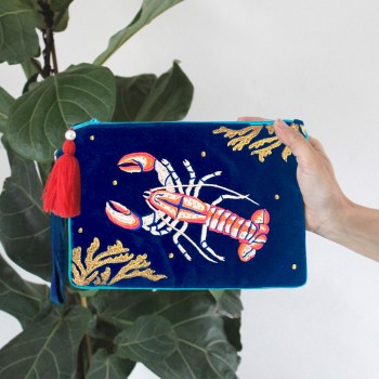 Coral Lobster Make-up Bag