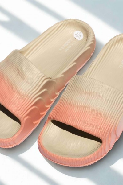 Beige-Salmon Ocean Addicts Slides Flip Flops