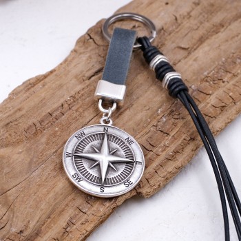 Metal Compass Men's Keychain 