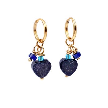 Inox earrings with semiprecious stones