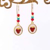 Handmade earrings with high quality enamel and crystals in gold-plating